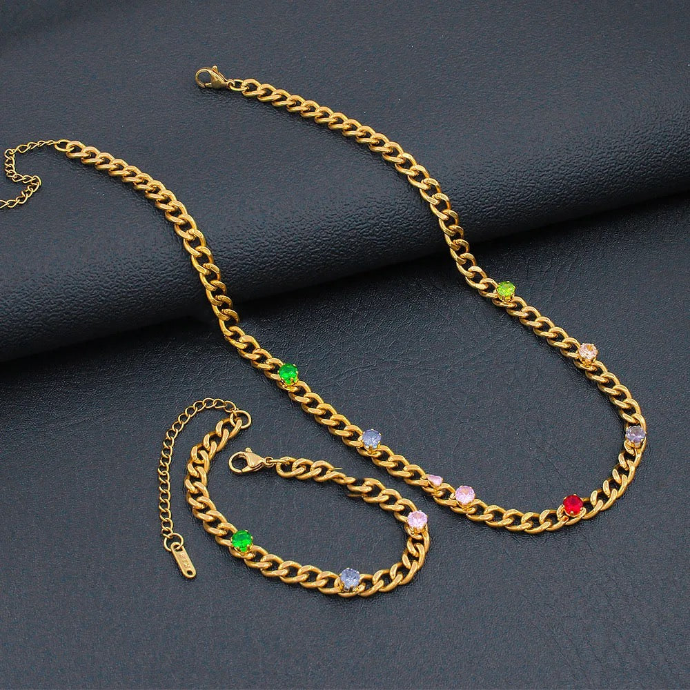 Jeweled Cuban Link Bracelet