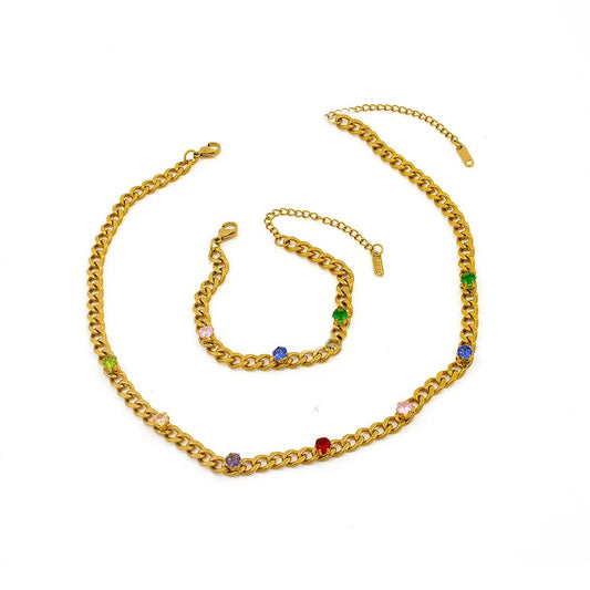 Jeweled Cuban Link Bracelet