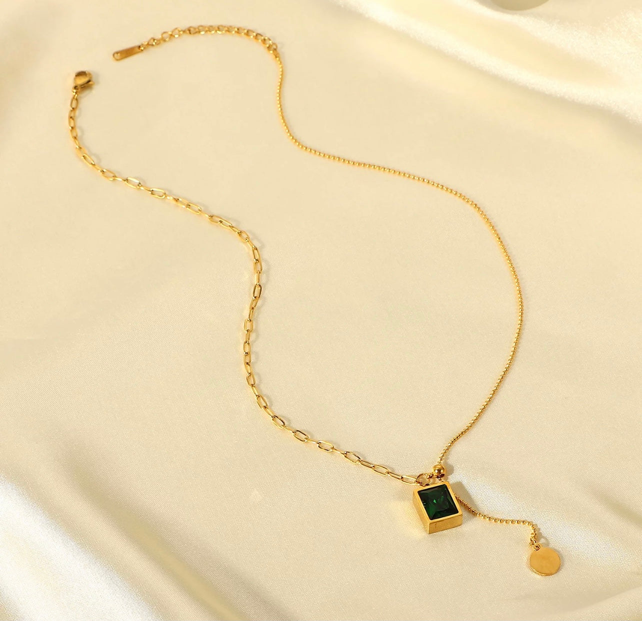 Emerald Box Necklace