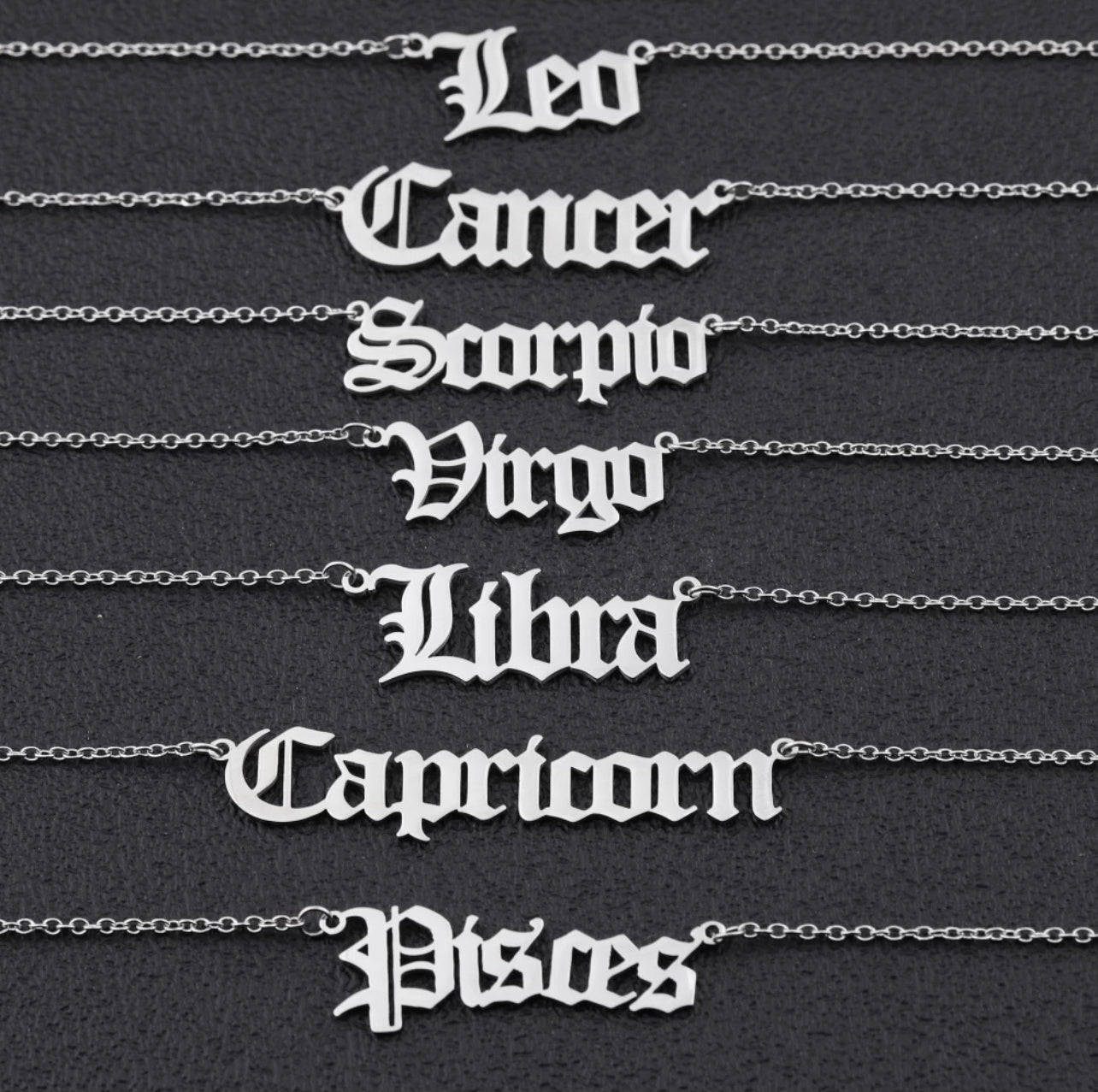 Old English Zodiac Necklace