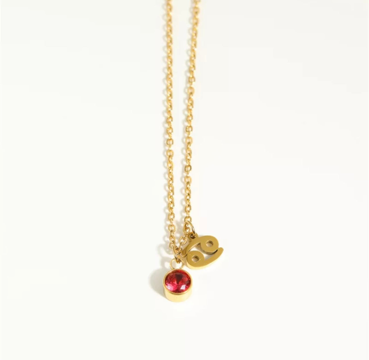 Zodiac Charm Necklace with Birthstone