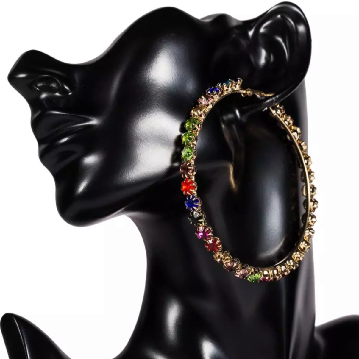 Multi Color Bling Hoop Earrings