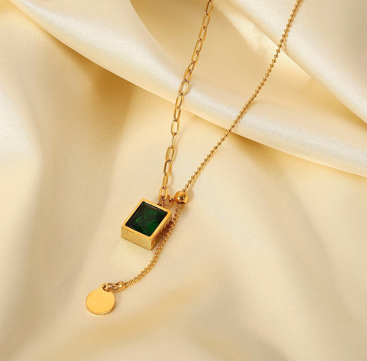 Emerald Box Necklace