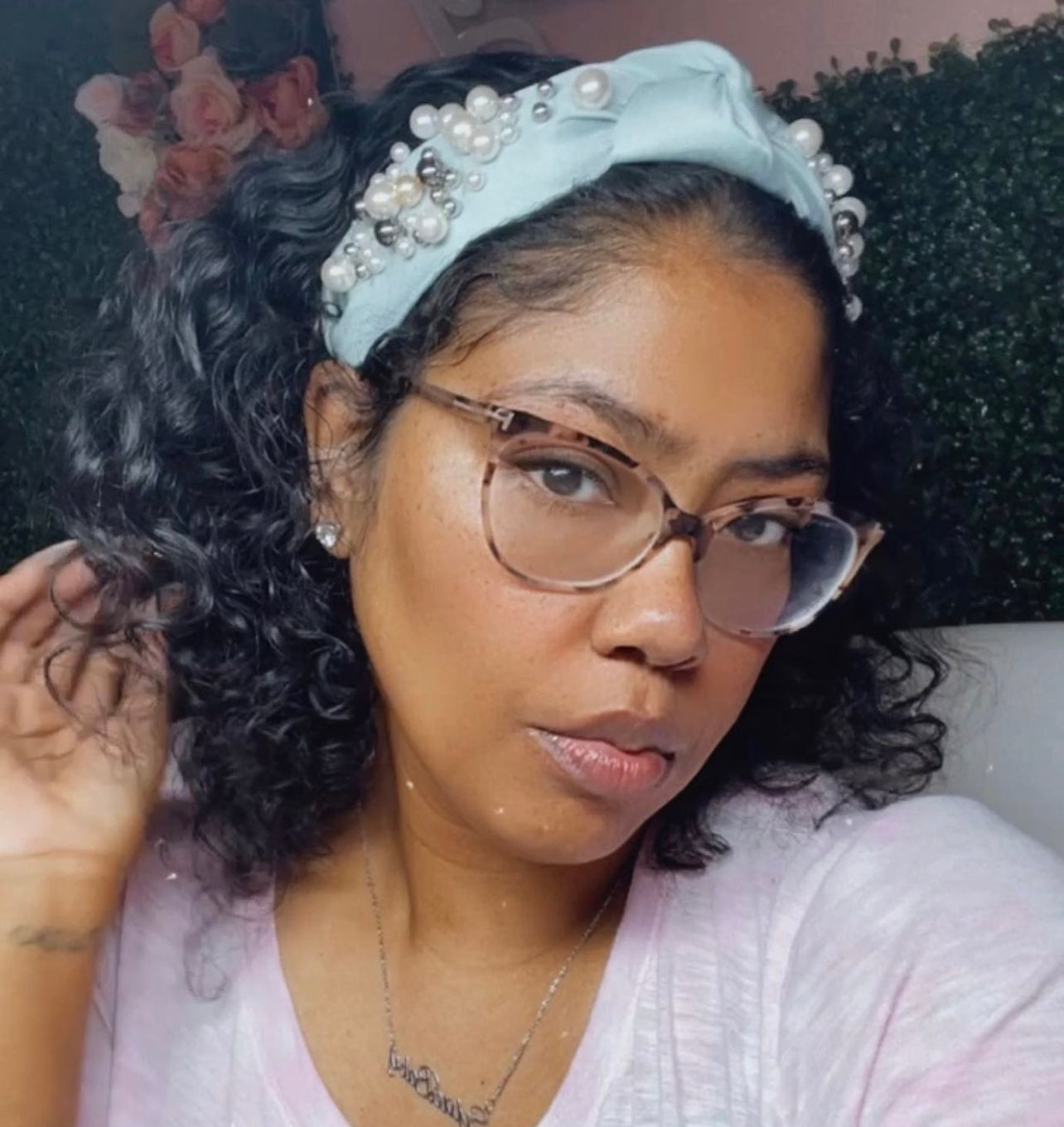 Pearl Cluster Top Knot Headband