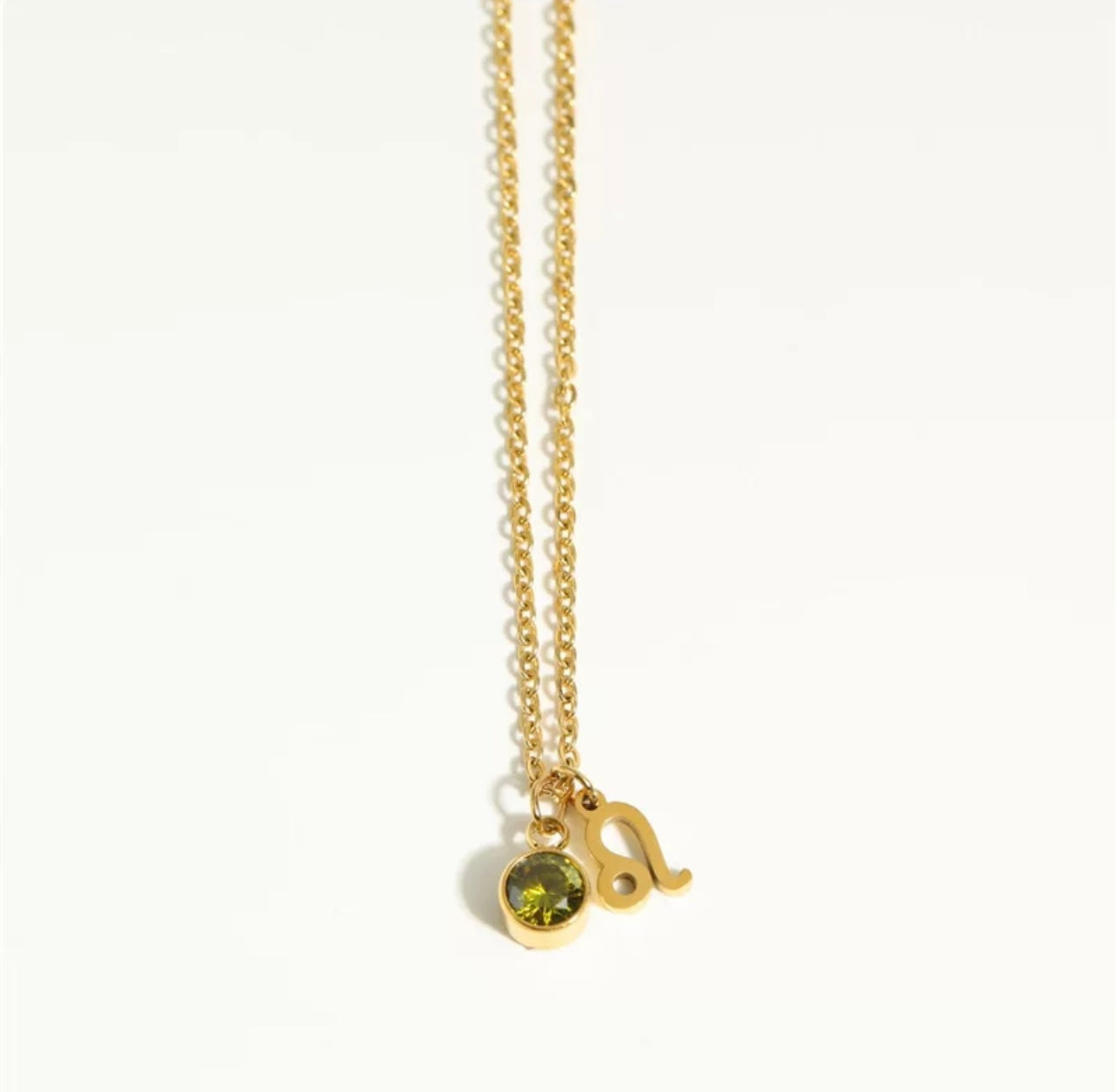Zodiac Charm Necklace with Birthstone