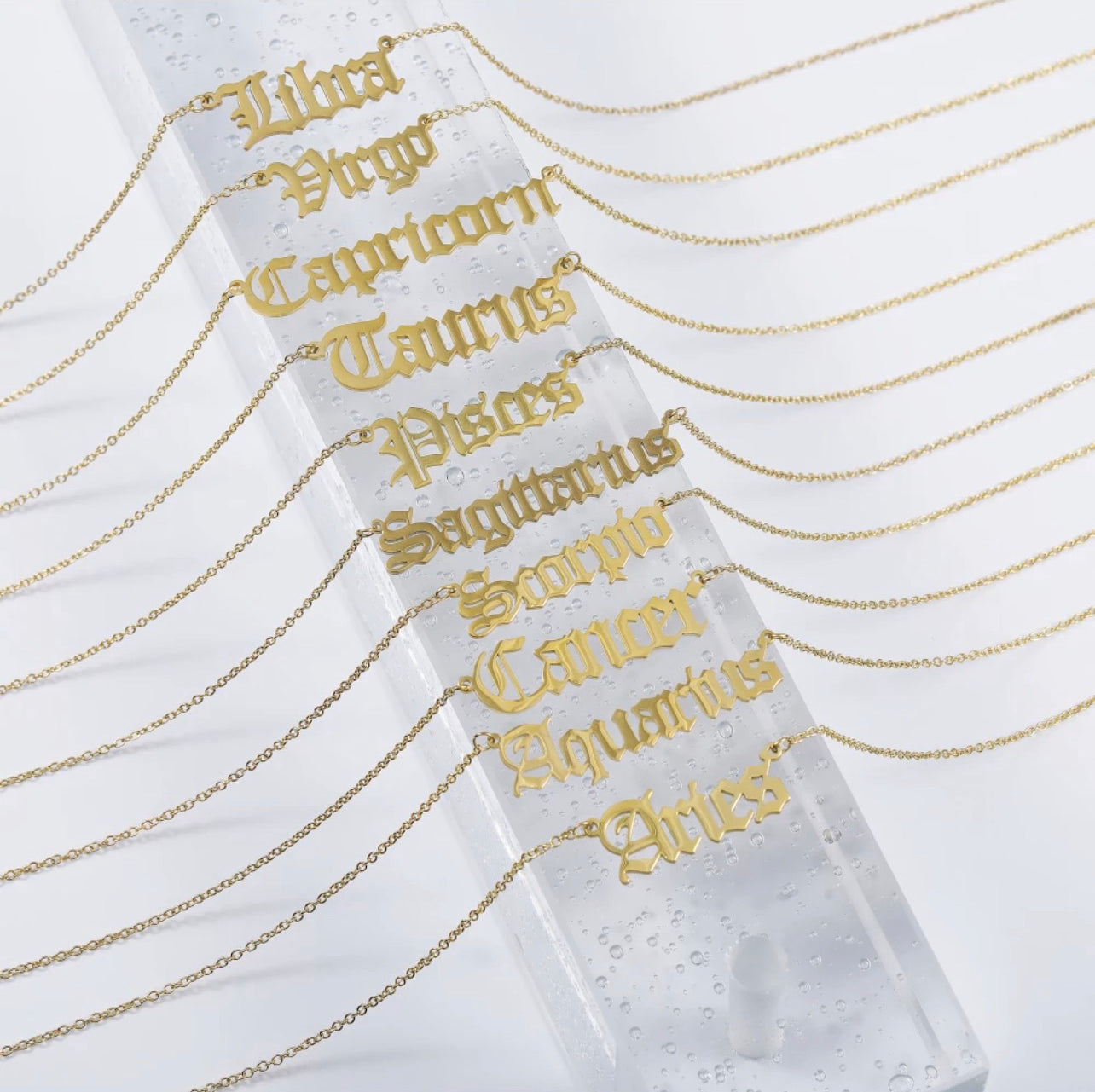 Old English Zodiac Necklace