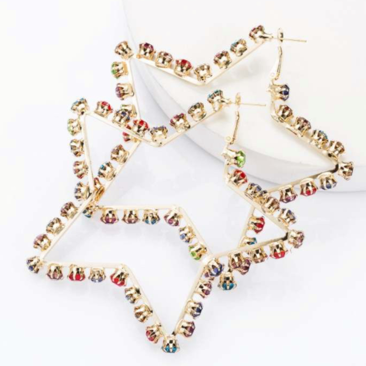 Multi Color Bling Hoop Earrings
