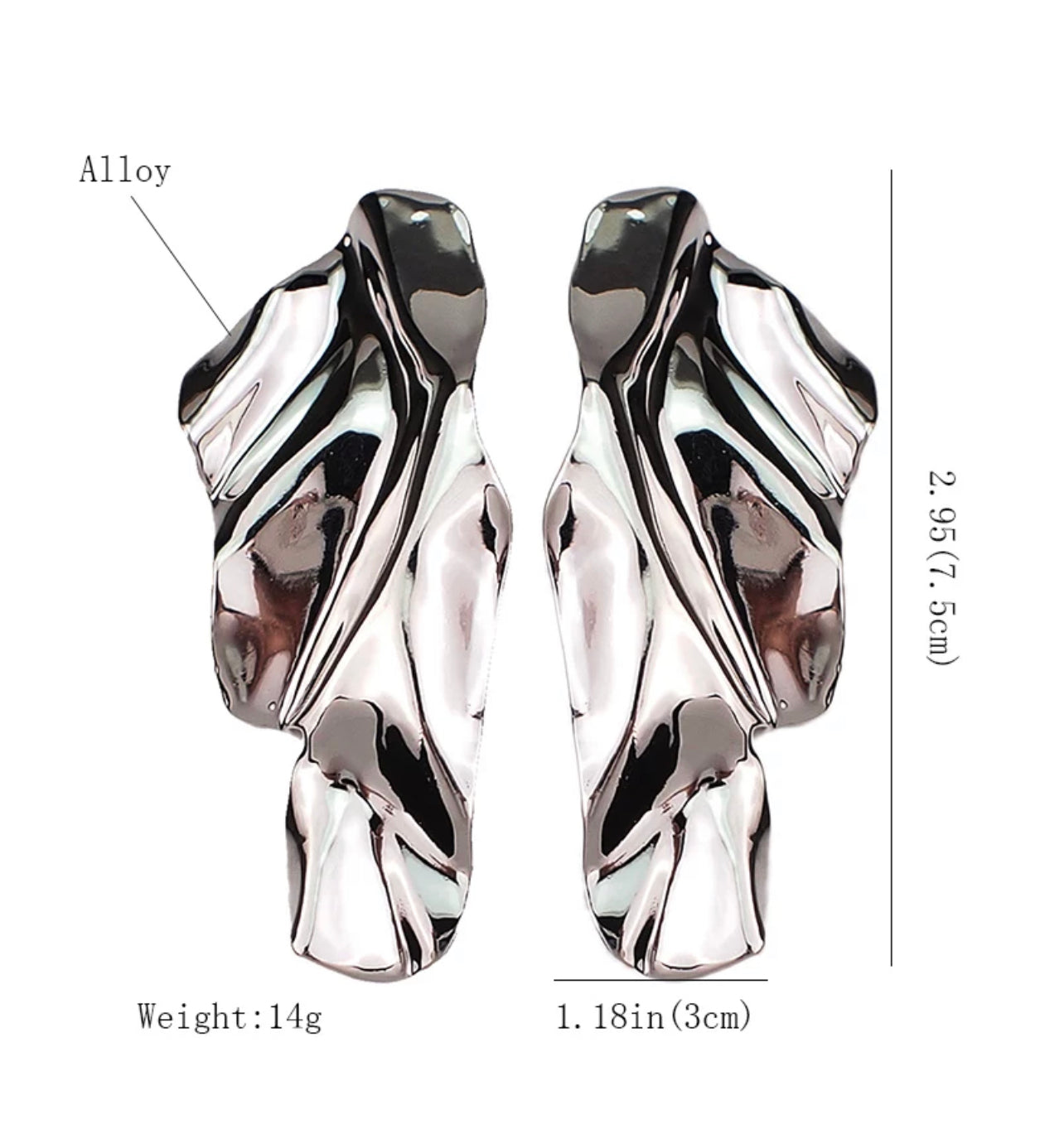 “Melting Metal Wave” Earrings