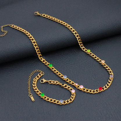 Jeweled Cuban Link Bracelet