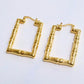 Gold Rectangle Bamboo Earrings