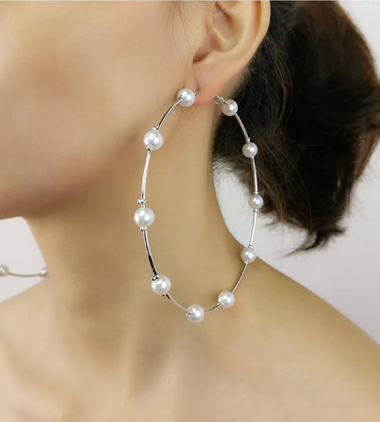 Clutching My Pearls Hoops