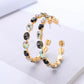 Jewel Tone Bling Hoop Earrings