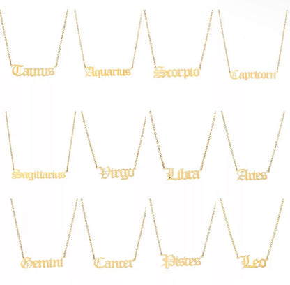 Old English Zodiac Necklace