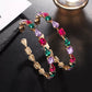 Tri Color Bling Hoop Earrings