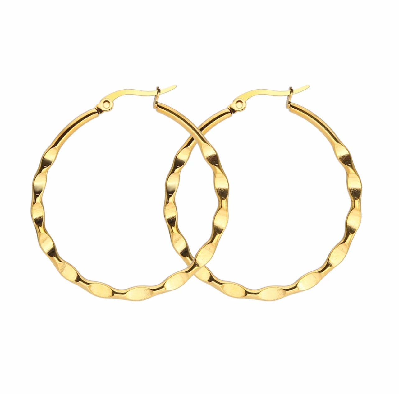 Pinched Hoop Earrings