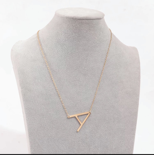 Large Initial Necklace Gold