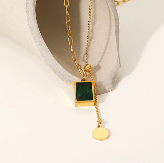 Emerald Box Necklace