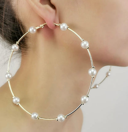 Clutching My Pearls Hoops