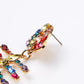 Gemstone Fish Bone Earrings