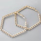 Hexagon Bling Hoop Earrings