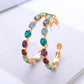 Jewel Tone Bling Hoop Earrings
