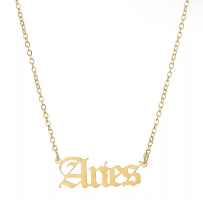 Old English Zodiac Necklace