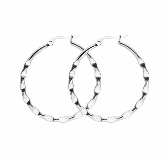 Pinched Hoop Earrings