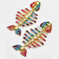 Gemstone Fish Bone Earrings