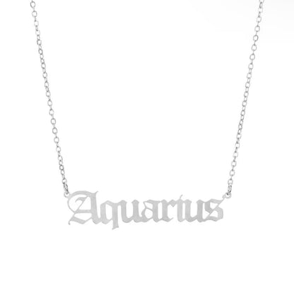 Old English Zodiac Necklace