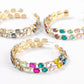 Jewel Tone Bling Hoop Earrings