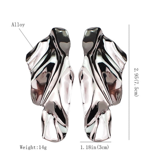 “Melting Metal Wave” Earrings