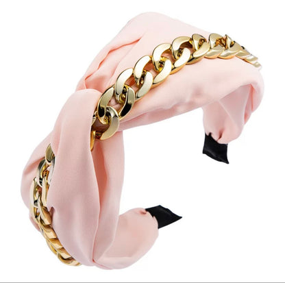 Silky Wrap Headband with Chain