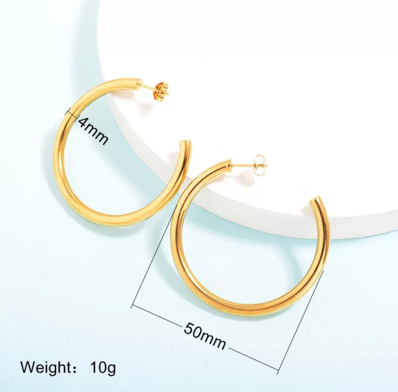 Golden Tube Hoop Earrings