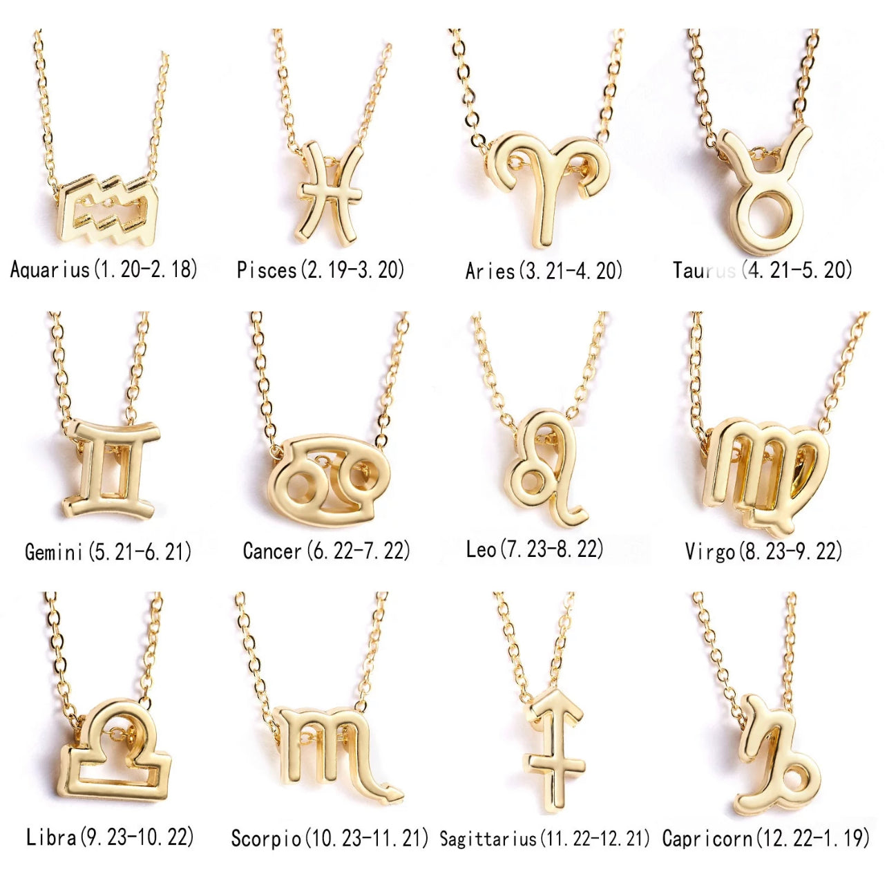 Gold Zodiac Charm Necklace